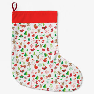Grande Chaussette De Noël Caractères de vacances de Noël de bas de Noël