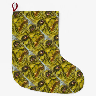 Grande Chaussette De Noël Caricature déplaisante Monster Black Outline