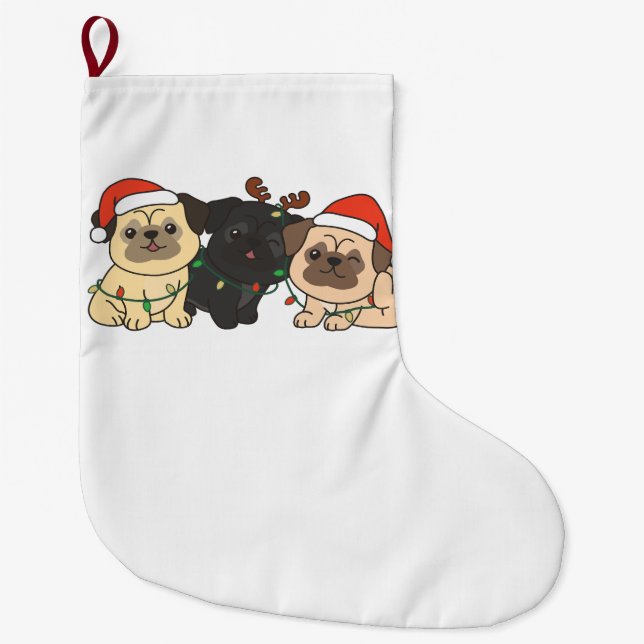 Grande Chaussette De Noël Carlin Noël Animaux Chiens De Vacances (Devant)
