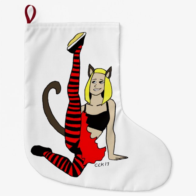 Grande Chaussette De Noël catgirl (Devant)