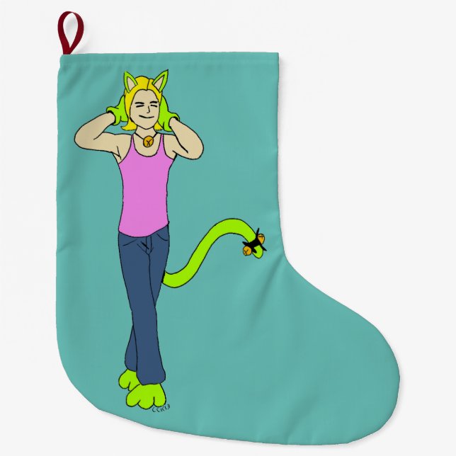 Grande Chaussette De Noël catgirl (Devant)