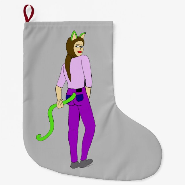 Grande Chaussette De Noël catgirl (Devant)