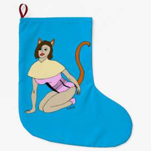 Grande Chaussette De Noël catgirl