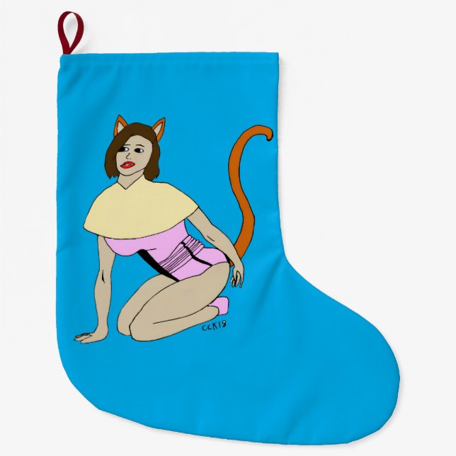 Grande Chaussette De Noël catgirl (Devant)