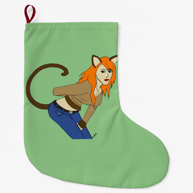 Grande Chaussette De Noël catgirl (Devant)
