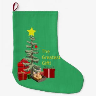 Grande Chaussette De Noël Célébrez la naissance du Christ sur un