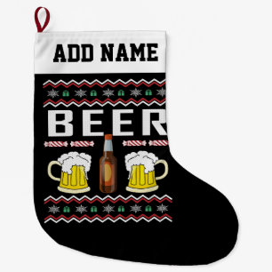 Grande Chaussette De Noël Chandail de Noël moche pour la bière