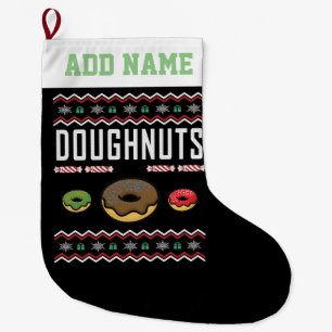 Grande Chaussette De Noël Chandail de Noël moche pour les noix de Doughnut 