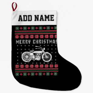Grande Chaussette De Noël Chandail de Noël moto vintage