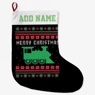 Grande Chaussette De Noël Chandail laid de Noël de train