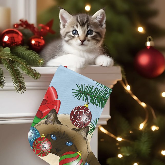 Grande Chaussette De Noël Chat d'ornement de Noël (Créateur téléchargé)
