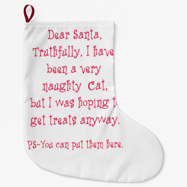 Grande Chaussette De Noël Chat vilain (Devant)