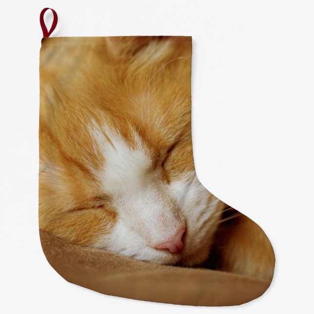 Grande Chaussette De Noël Chaton couchant (Devant)