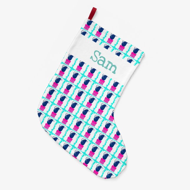 Grande Chaussette De Noël Chatons et présentateurs de Noël (Devant (Accrochage))