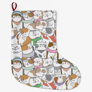 Grande Chaussette De Noël Chats mignons