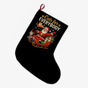 Grande Chaussette De Noël Chats pour tout le monde Noël Drôle de Père Noël