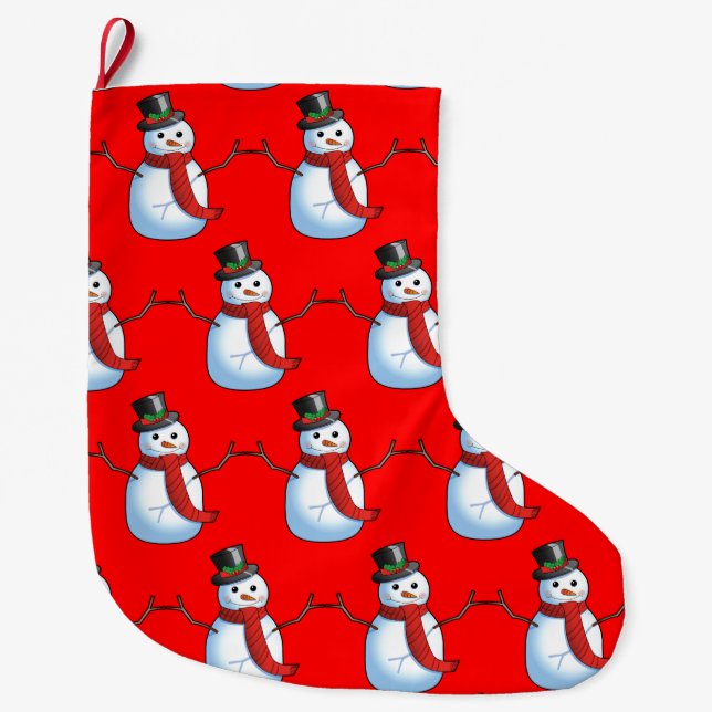 Grande Chaussette De Noël Chaussure de Noël Snowman (Devant)