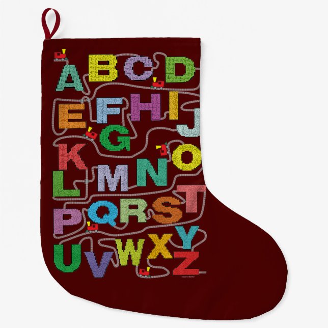 Grande Chaussette De Noël Chemin de fer Alphabet Maze Puzzles (Devant)