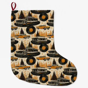 Grande Chaussette De Noël Chemise de cheminée en vinyle de voiture orange No