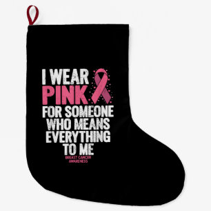 Grande Chaussette De Noël Chemises de sensibilisation au cancer du sein pour