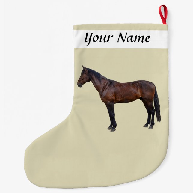 Grande Chaussette De Noël Cheval Morgan de Profil (Dos)