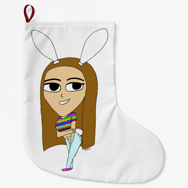 Grande Chaussette De Noël chibi bunnygirl (Devant)