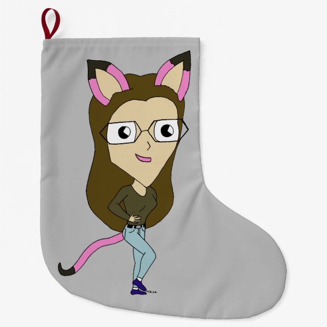 Grande Chaussette De Noël chibi catgirl (Devant)