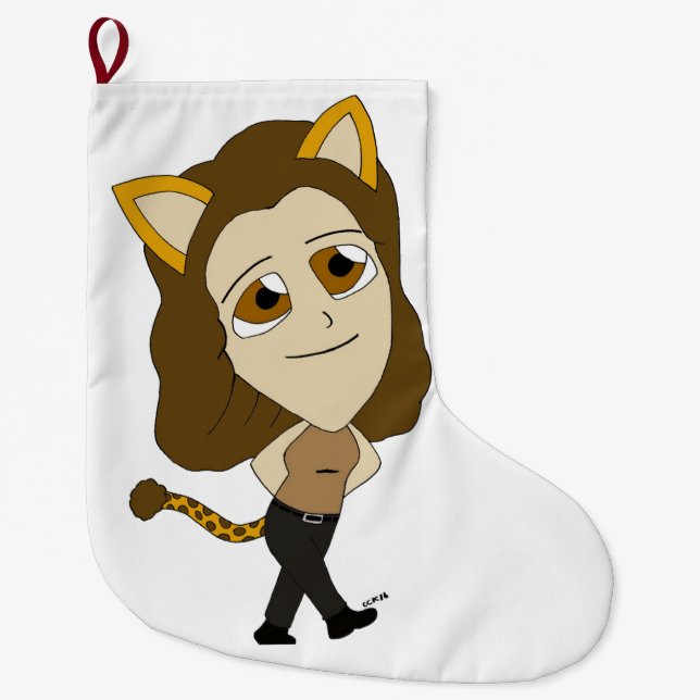Grande Chaussette De Noël chibi catgirl (Devant)