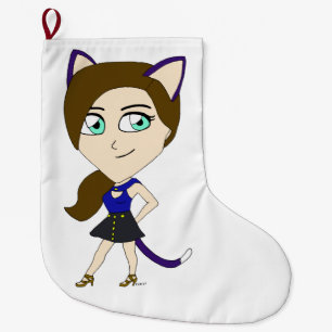 Grande Chaussette De Noël chibi catgirl