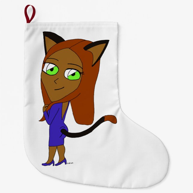 Grande Chaussette De Noël chibi catgirl (Devant)