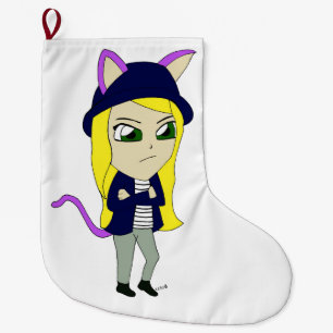 Grande Chaussette De Noël chibi catgirl
