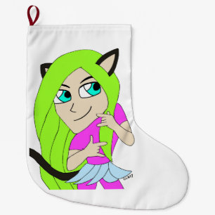 Grande Chaussette De Noël chibi catgirl