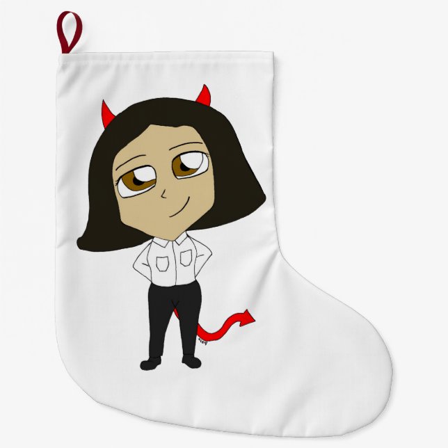 Grande Chaussette De Noël chibi fille diable (Devant)