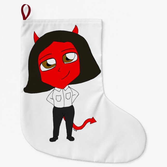 Grande Chaussette De Noël chibi fille diable (Devant)