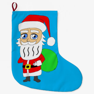 Grande Chaussette De Noël Chibi Santa Claus