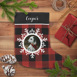 Grande Chaussette De Noël Chien de Noël de la pêche à la neige de Buffle Pla