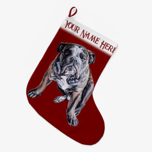 Grande Chaussette De Noël Chien de taule Noël Stocker cadeaux de chien perso