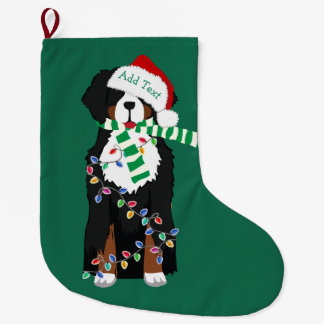 Grande Chaussette De Noël Chien de vacances de Noël Bernese Mountain