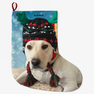 Grande Chaussette De Noël Chien Labrador Animaux de compagnie mignonne Festi