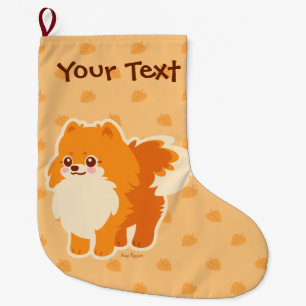 Grande Chaussette De Noël Chien mignon Kawaii Pomeranian