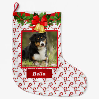 Grande Chaussette De Noël Chien Photo Cute Christmas Stocker Nom personnalis