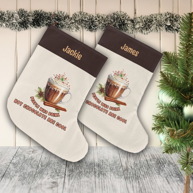 Grande Chaussette De Noël Chocolat Chaud Cool (Créateur téléchargé)