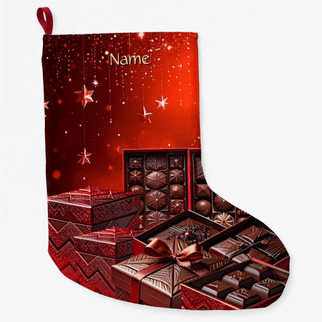 Grande Chaussette De Noël Chocolate Candy Holiday Stocking (Devant)