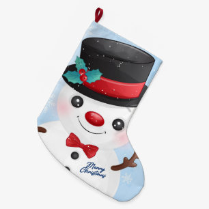 Grande Chaussette De Noël Christmas Snowman