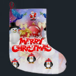 Grande Chaussette De Noël Christmas Stocker, Snowman<br><div class="desc">Stockage de Noël Ce stockage de Noël customisé est attrayant pour Père Noël de petits cadeaux. Quelque chose pour tous,  Maria lurdis afonso,  https://www.zazzle.com/succeedinbeautybarb</div>