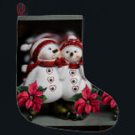 Grande Chaussette De Noël Christmas Stocker, Snowman<br><div class="desc">Stockage de Noël Ce stockage de Noël customisé est attrayant pour Père Noël de petits cadeaux. Quelque chose pour tous,  Maria lurdis afonso,  https://www.zazzle.com/succeedinbeautybarb</div>