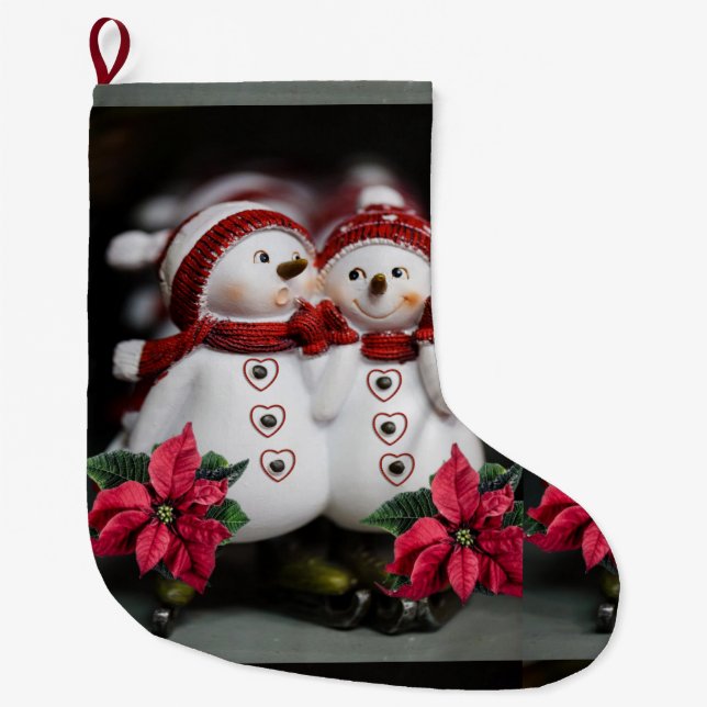 Grande Chaussette De Noël Christmas Stocker, Snowman (Devant)