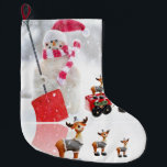 Grande Chaussette De Noël Christmas Stocker, Snowman<br><div class="desc">Stockage de Noël Ce stockage de Noël customisé est attrayant pour Père Noël de petits cadeaux. Quelque chose pour tous,  Maria lurdis afonso,  https://www.zazzle.com/succeedinbeautybarb</div>