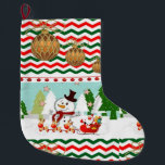 Grande Chaussette De Noël Christmas Stocker, Snowman<br><div class="desc">Stockage de Noël Ce stockage de Noël customisé est attrayant pour Père Noël de petits cadeaux. Quelque chose pour tous,  Maria lurdis afonso,  https://www.zazzle.com/succeedinbeautybarb</div>