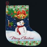 Grande Chaussette De Noël Christmas Stocker, Snowman<br><div class="desc">Stockage de Noël Ce stockage de Noël customisé est attrayant pour Père Noël de petits cadeaux. Quelque chose pour tous,  Maria lurdis afonso,  https://www.zazzle.com/succeedinbeautybarb</div>